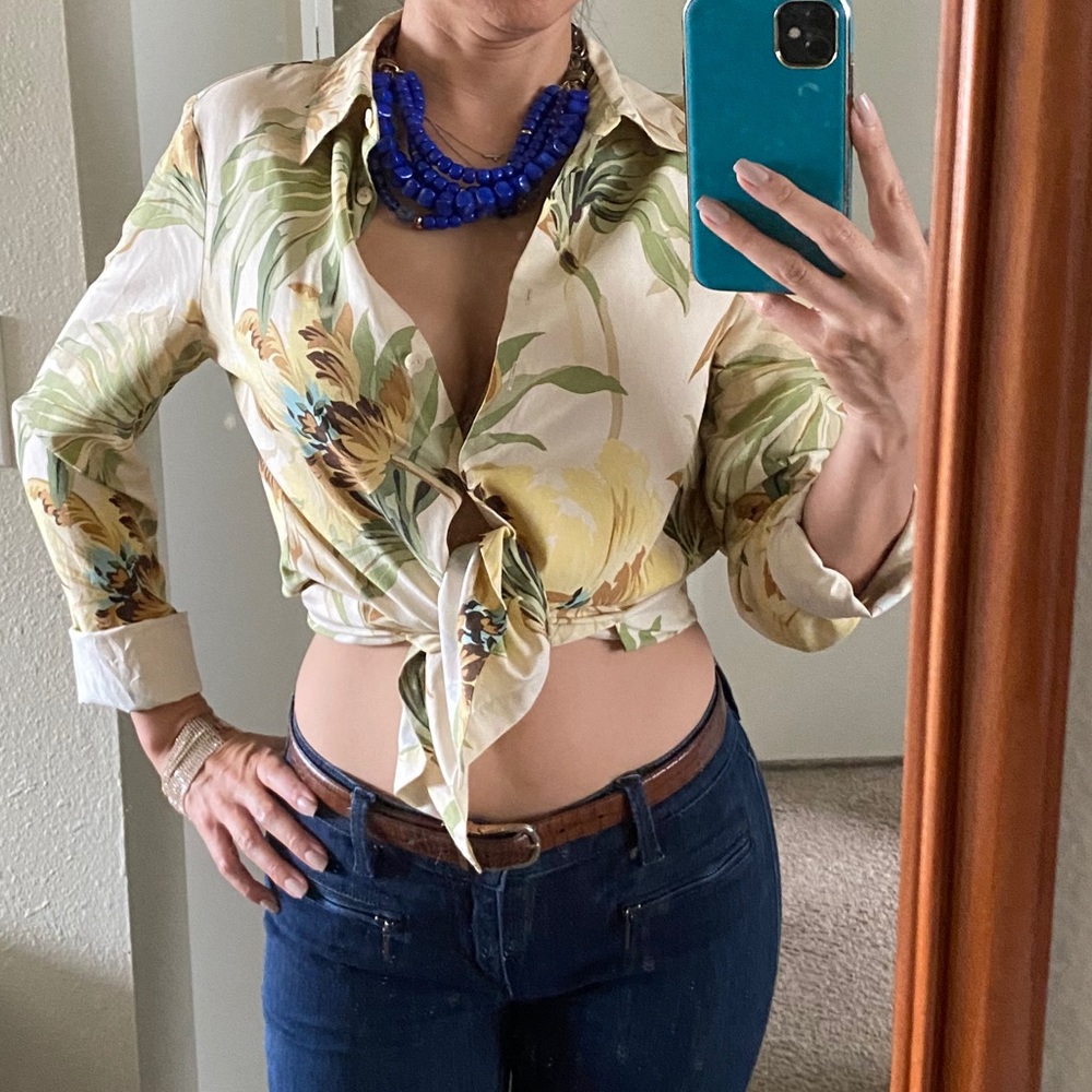 Floral print silk blouse- Tommy Bahama